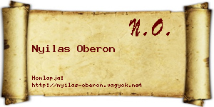 Nyilas Oberon névjegykártya
